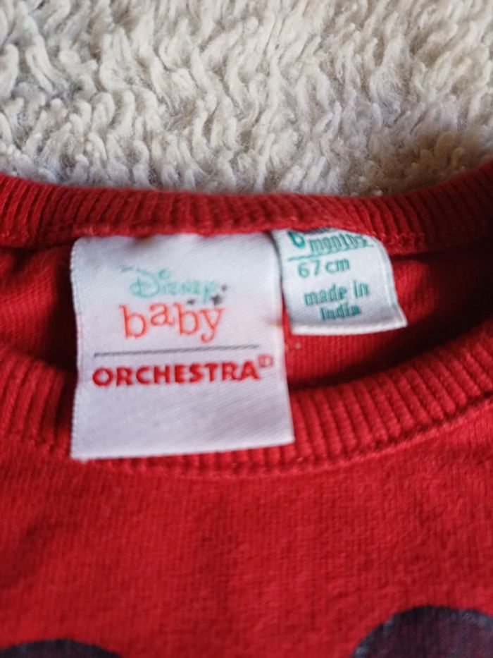 Tee-shirt manches longues mickey garçon taille 6 mois disney orchestra - photo numéro 2