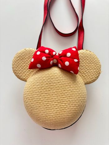 Sac effet paille Disney Minnie avec lanière réglable