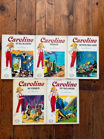 BE - Lot de 5 livres Caroline bd Grands albums Hachette anciens vintage blanc