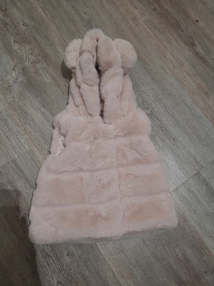 Veste gilet sans manche beige en doudou