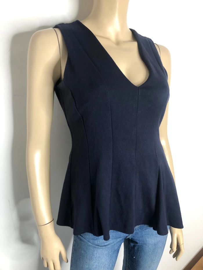 Joli top péplum évasé bleu nuit taille M/L - photo numéro 2