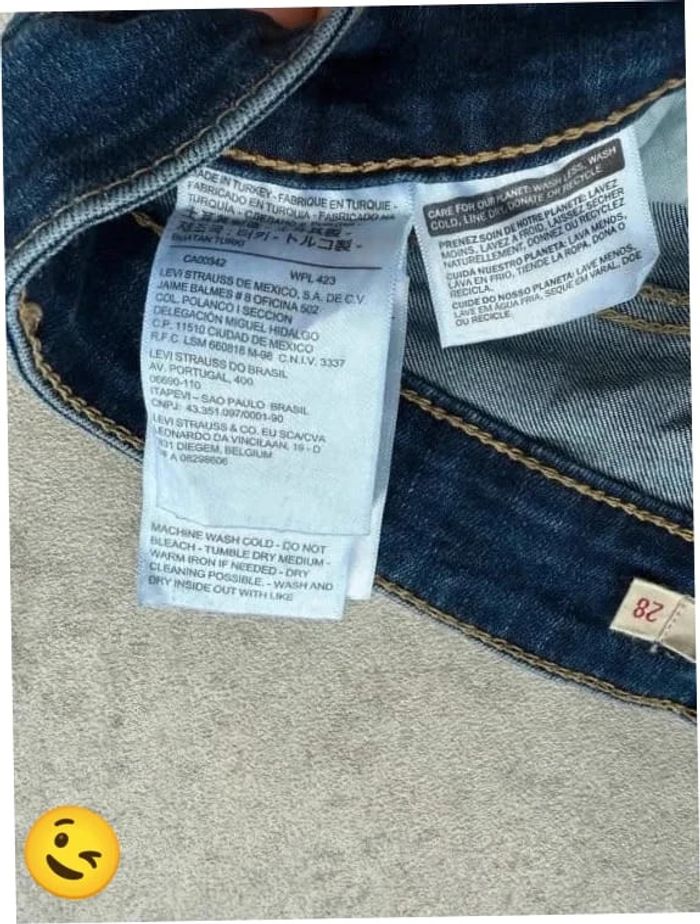 Jeans Levi's 711 W28 FR38 L30 coupe skinny bleu marine Femme Women pan533b - photo numéro 6