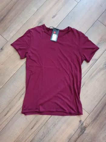 Tee shirt uni bordeaux homme L droite