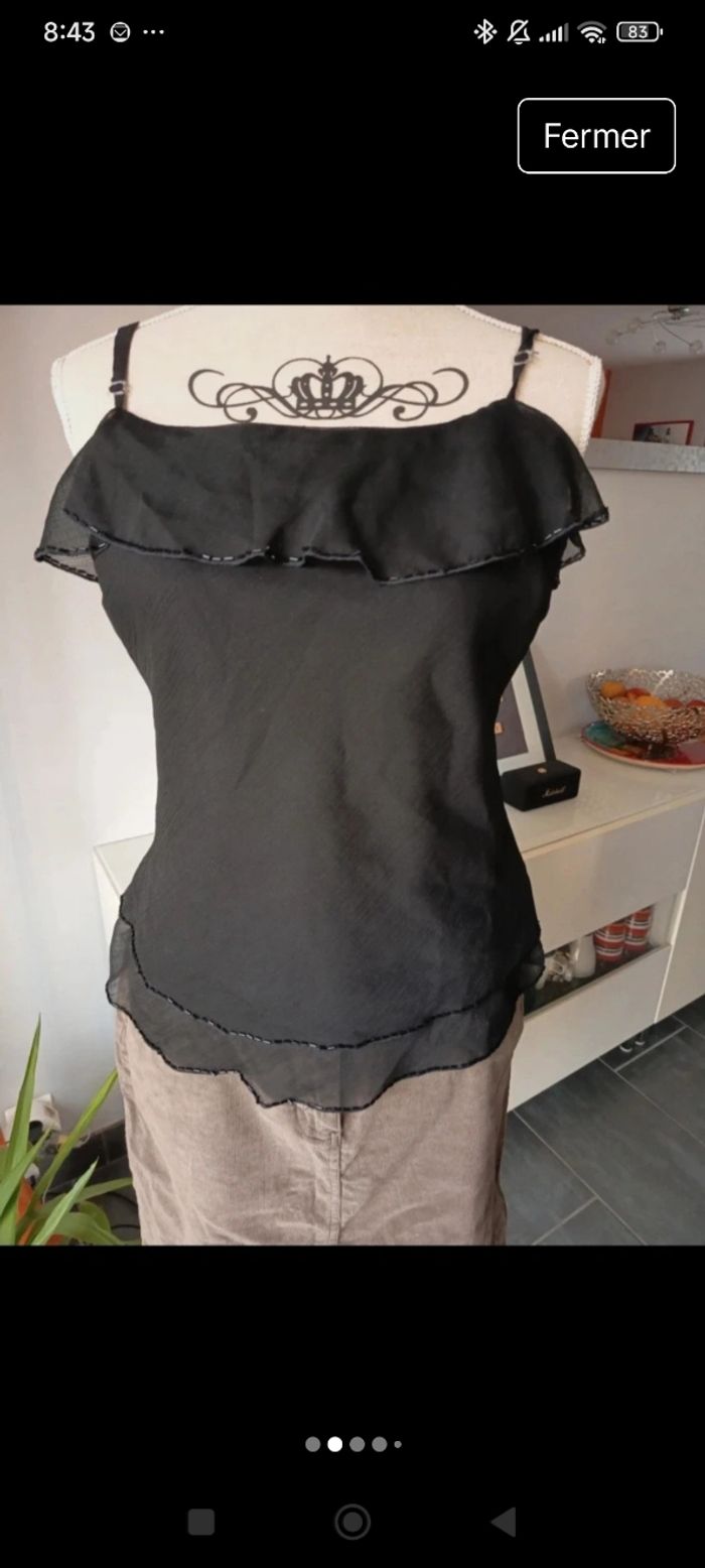 Débardeur noir Agnès Flo taille 44 - photo numéro 2