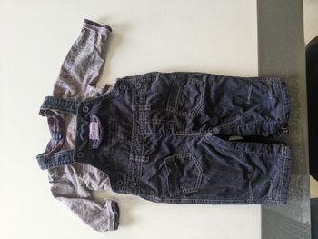 Ensemble salopette velours + t-shirt 6 mois