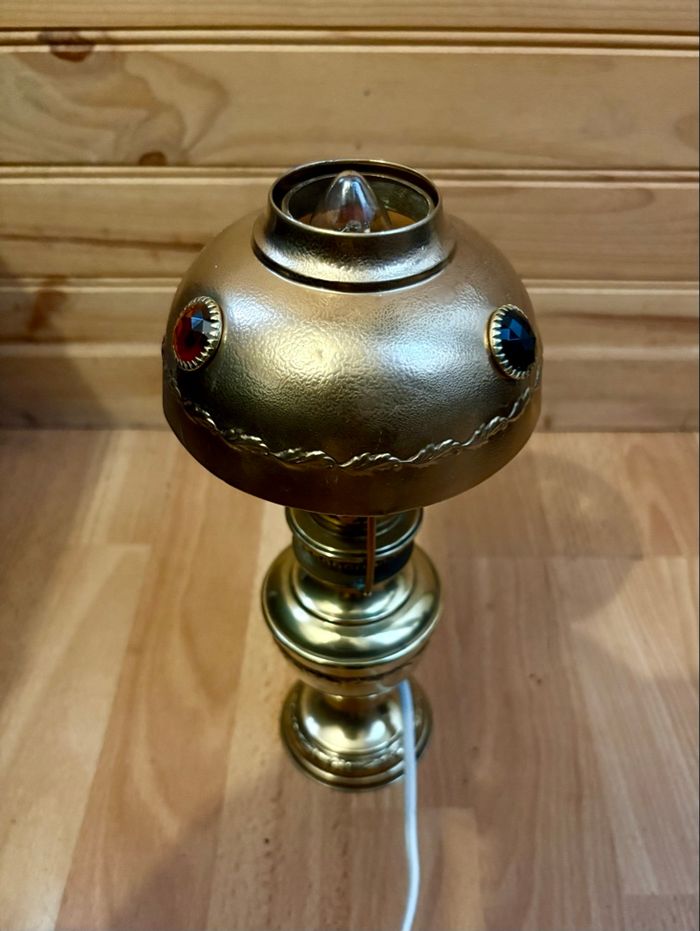 Vintage lampe à pétrole électrifiée - photo numéro 3