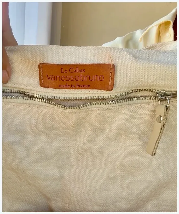 Sac cabas Vanessa Bruno lin blanc cassé bon état - photo numéro 6
