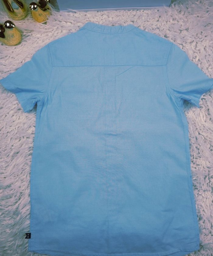 Chemise manches courtes col mao bleu Garçon taille 10 ans marque Okaidi 🎸 - photo numéro 7