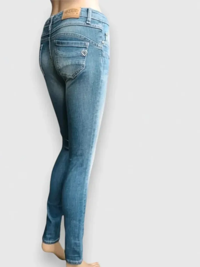 Jean PLEASE made italy ,coupe skinny ,taille basse ,texture sretch - photo numéro 3