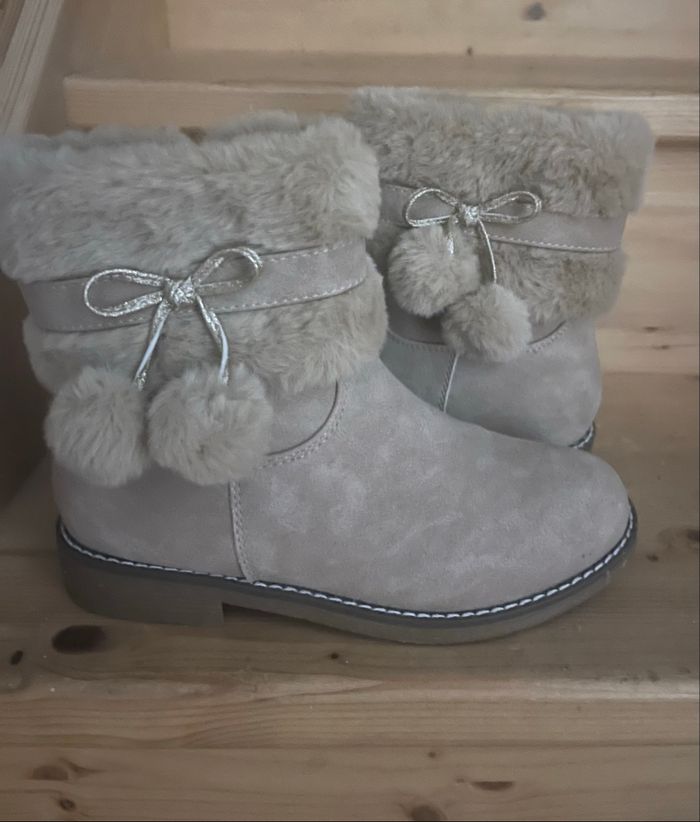 Bottines Beige  fille avec fermeture éclair - photo numéro 2