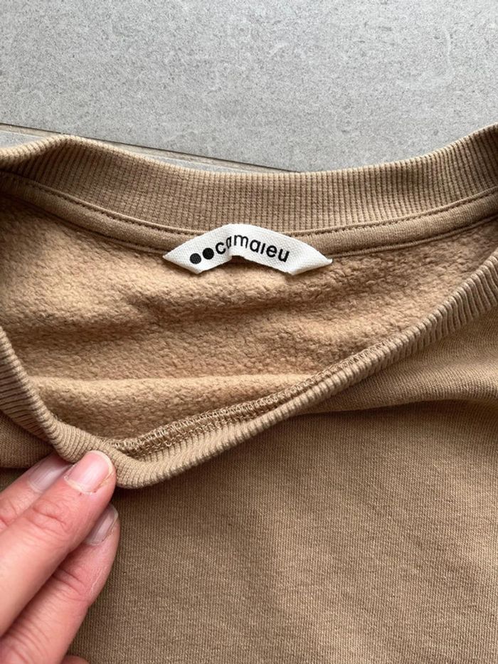 Sweat pull beige marron - photo numéro 3