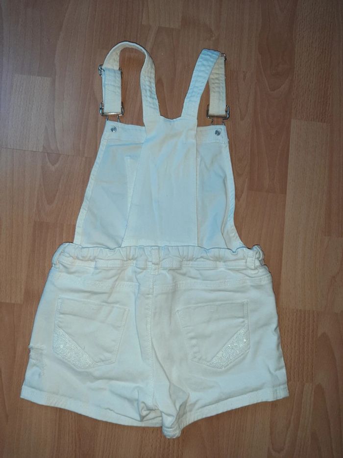 Salopette short 2 en 1 blanche T 8-9 ans - photo numéro 2
