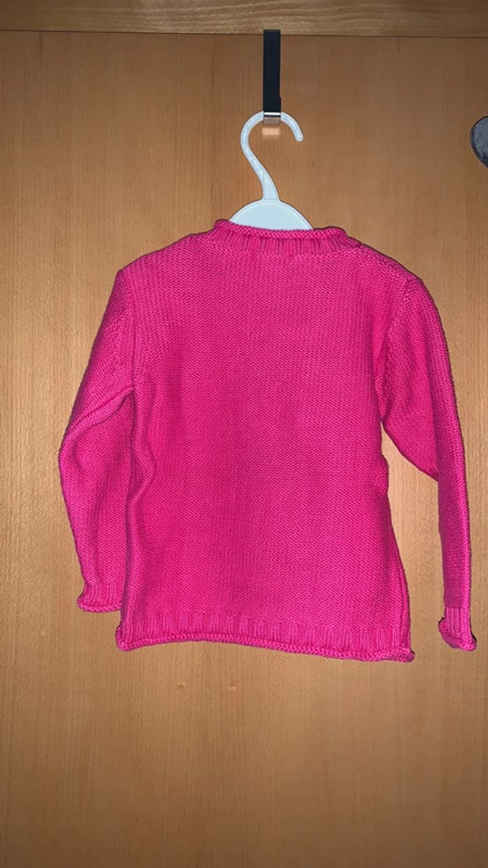 Pull « fleurs » fuschia 18 mois - photo numéro 3