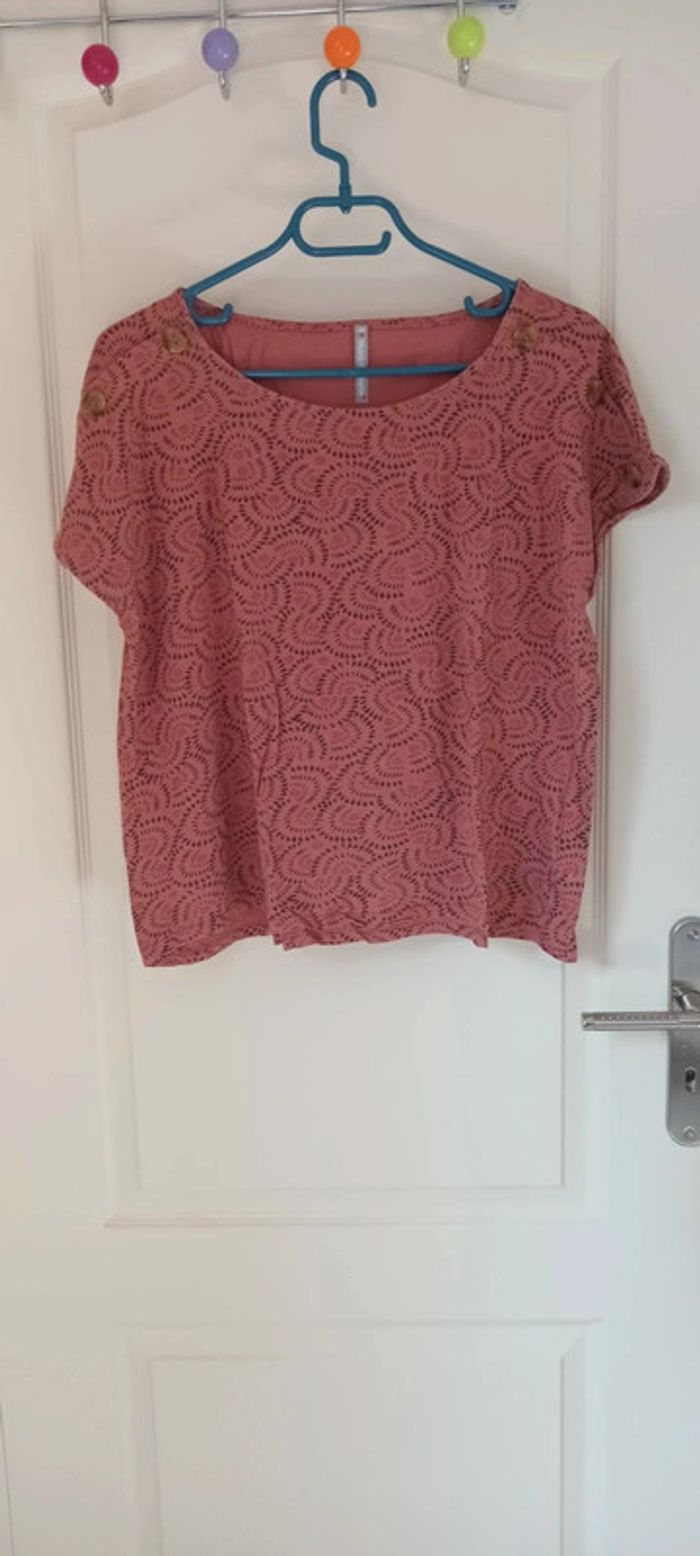 T-shirt vieux rose