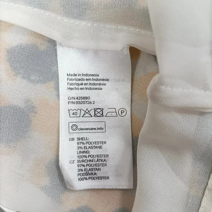 Blouse jaune fleurie débardeur superposé – manches longues, dos ouvert, M A1070 - photo numéro 12