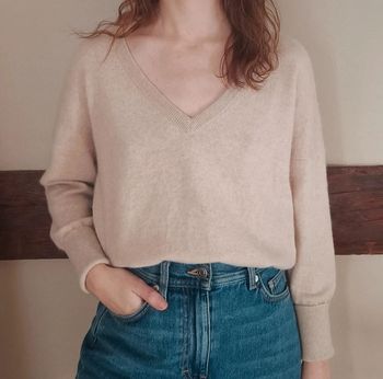 Pull 100% cachemire beige clair Zapa