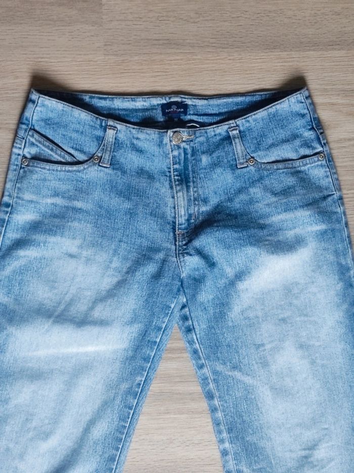 Pantalon Jean Mom évasé patte d'eph bleu clair y2k / Naf Naf - 38/M - photo numéro 10