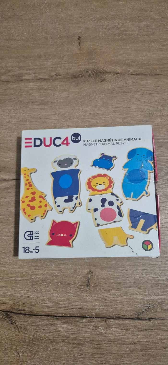 Puzzle animaux magnétique en bois - photo numéro 2