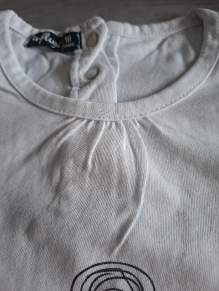 T-shirt blanc à manche longue 18 mois - photo numéro 4