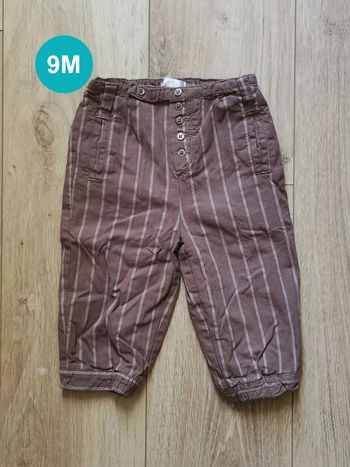 Pantalon marron rayé Kitchoun 9 mois
