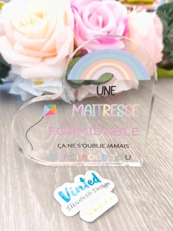 Plaque cœur " Maîtresse "