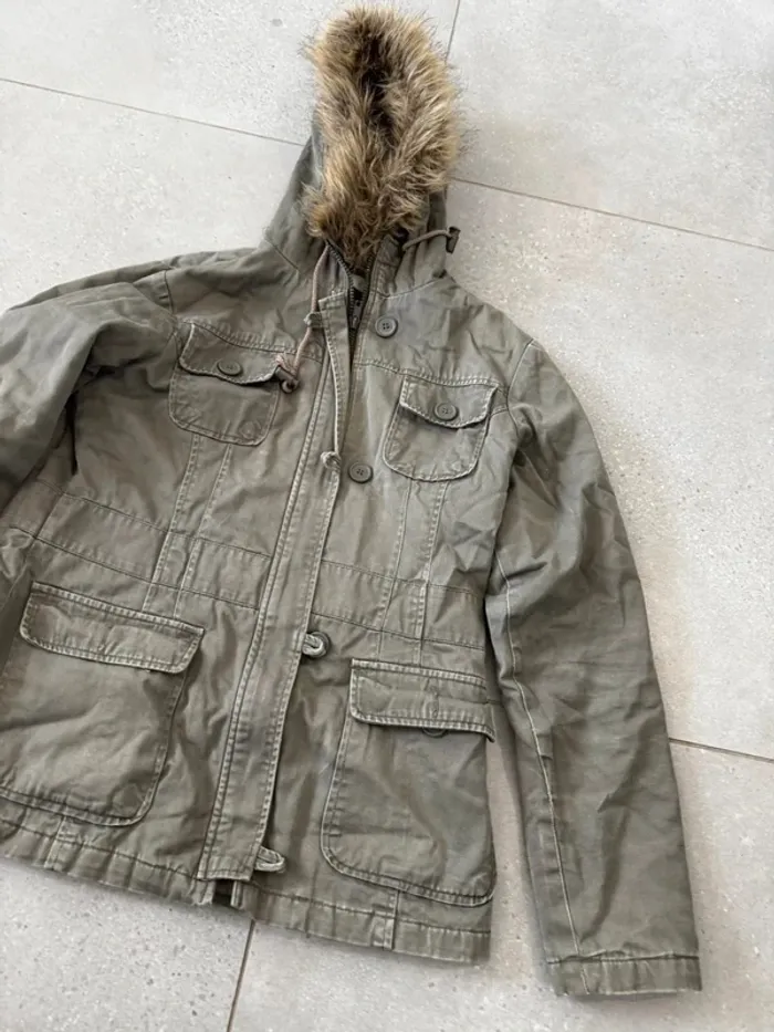 Manteau vert MiM, taille 40, bon état - photo numéro 2