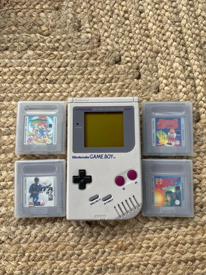 Game Boy Fat Original (DMG-01) en État de Marche avec 4 Jeux !
