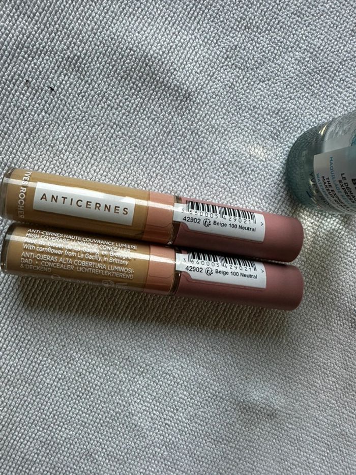 Lot beauté : 2 anti-cernes + 1 démaquillant 50 ml (neuf) - photo numéro 5