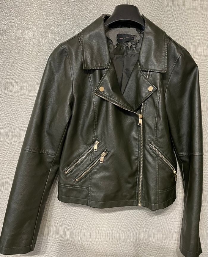 Veste Similicuir ONLY Femme taille 40 Kaki