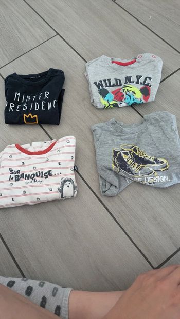 Lot 4 tee shirt manche longue 6 mois