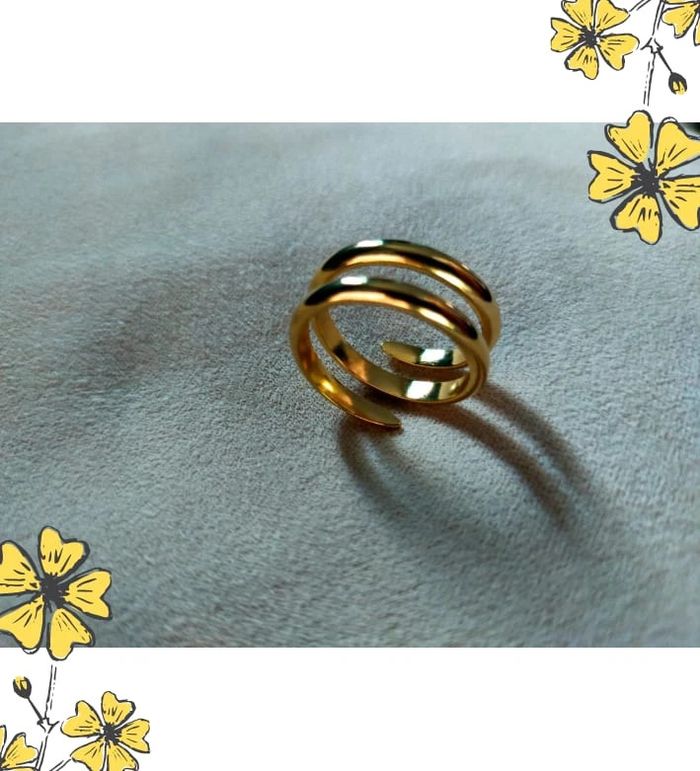 Bague ouverte plaqué or – Style minimaliste IG