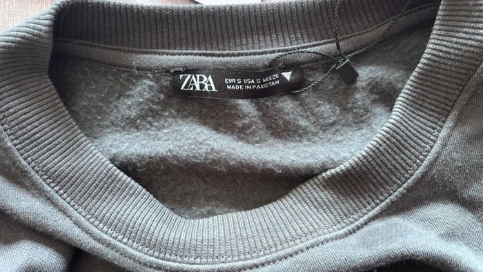💕 sweat court gris taille 36 S #zara - photo numéro 4