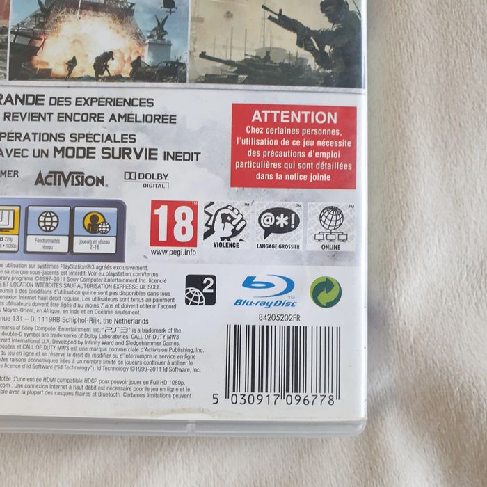 Jeux vidéo call Of Duty Modern Warfare 3 Mw3 Ps3, PlayStation 3, en très bon état - photo numéro 3