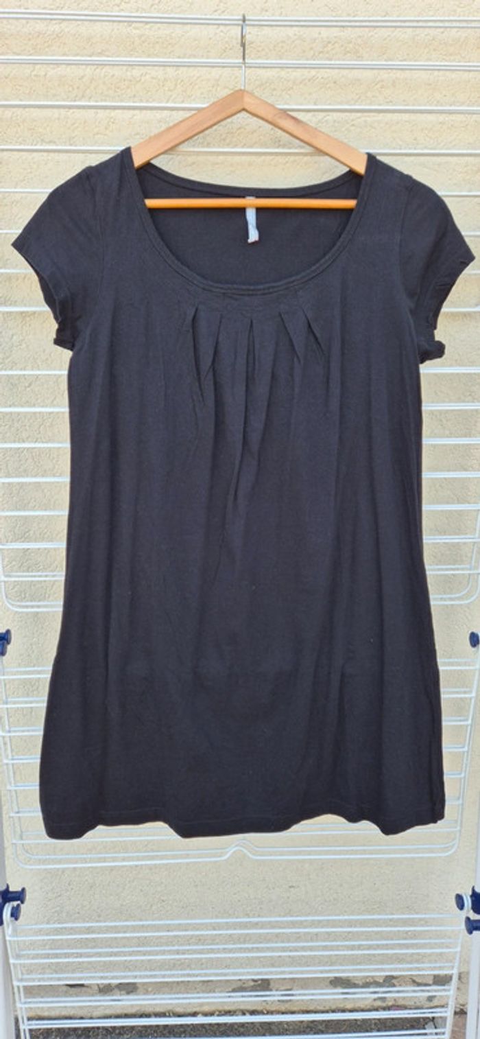 Robe d'été uni noir 100% coton.