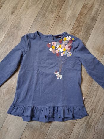 T-shirt fille manches longues bleu 5 ans