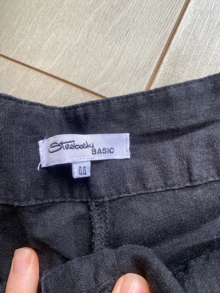 Pantalon en lin noir, taille 44 - photo numéro 5