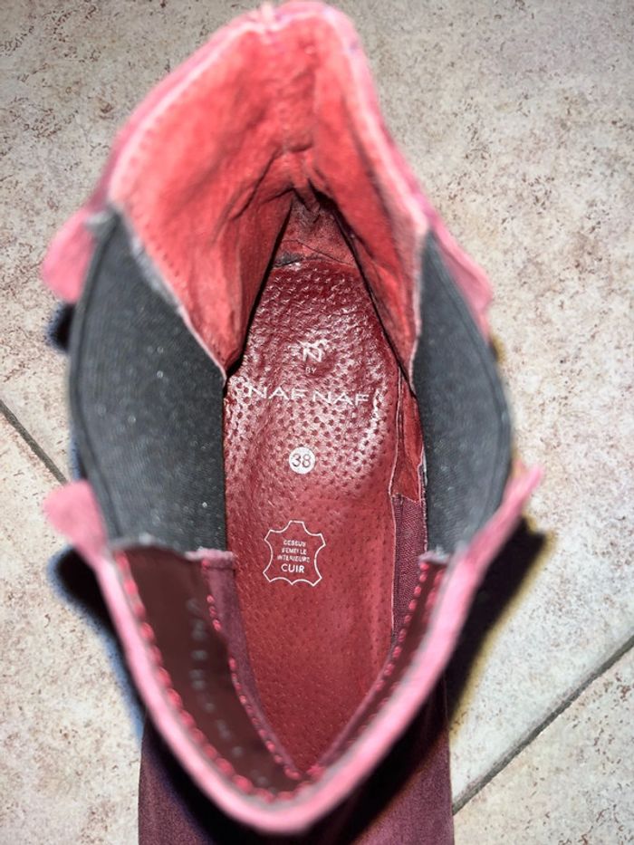 Bottines en daim mauves Naf Naf 38 - photo numéro 2