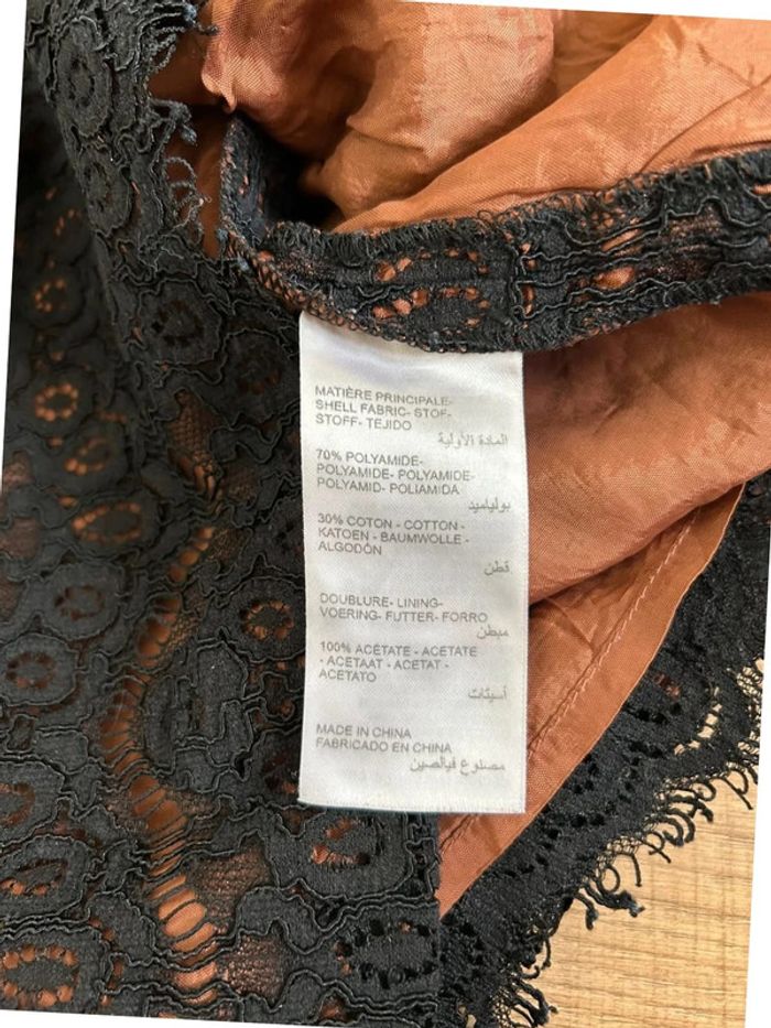 Robe noire et marron en dentelle 123 taille 36 jamais portée - photo numéro 17