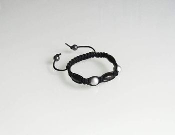 Bracelet shamballa noir et gris