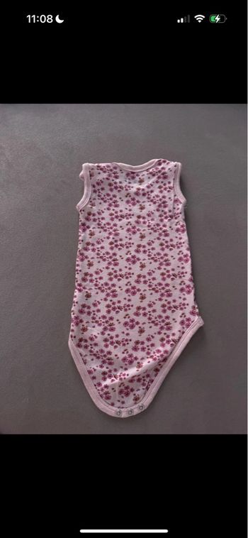 Body manches courtes fleuries - 50/56 cm - Zeeman