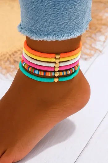 Lot de 6 bracelets de cheville