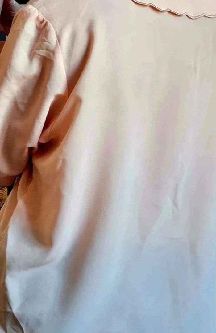 Blouse vintage rose col epaulettes - photo numéro 6