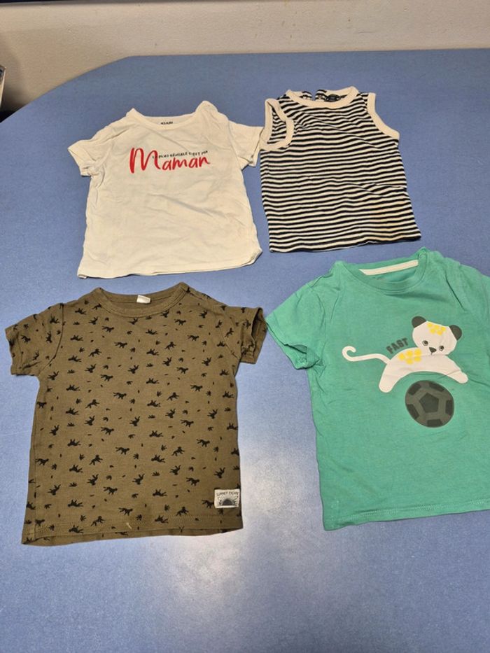 Lot 4 tee shirt manche courte 24 mois
