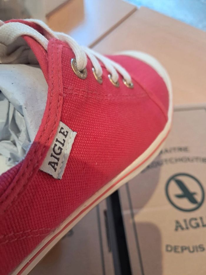 Aigle baskets en toile femme été P.40 neuves - photo numéro 12
