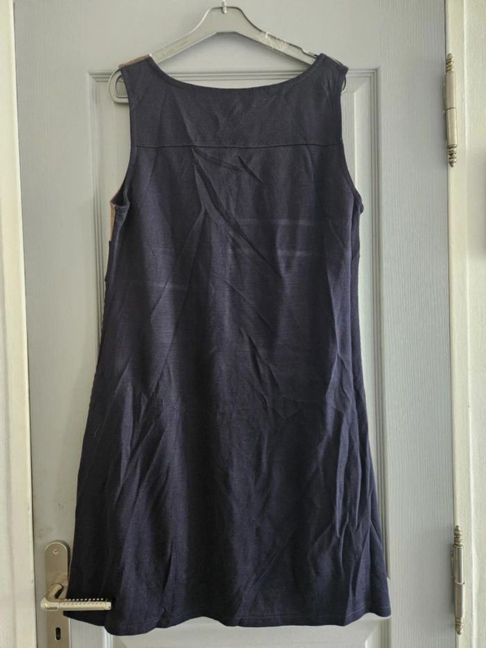 Robe chasuble bicolore femme - Taille 46 / XXXL - Marron et marine - photo numéro 3
