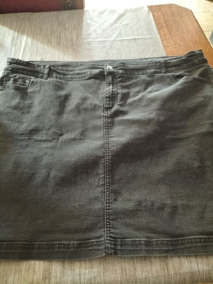 Jupe grande taille jean noir