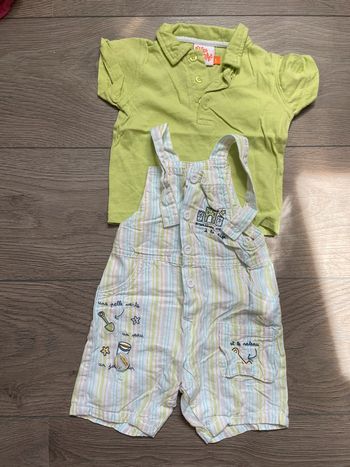 Ensemble salopette - t shirt 6 mois