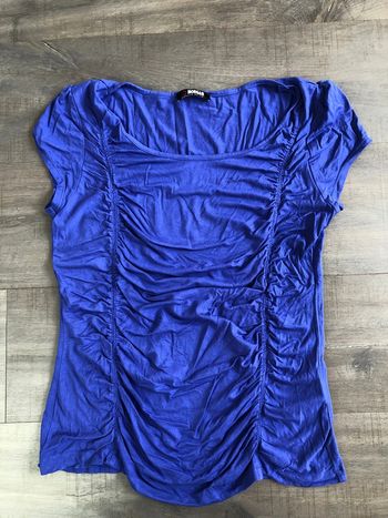 T shirt Morgan bleu roi taille M froncé