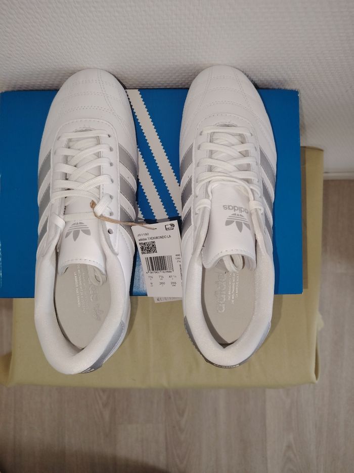 Adidas Taekwondo Lace Blanc/Argent NEUVES 41 1/3 - photo numéro 4