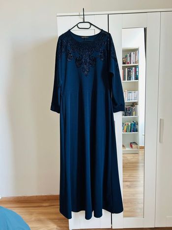 Robe de soirée longue marine à strass Güzey Made In Turquie Taille 44 